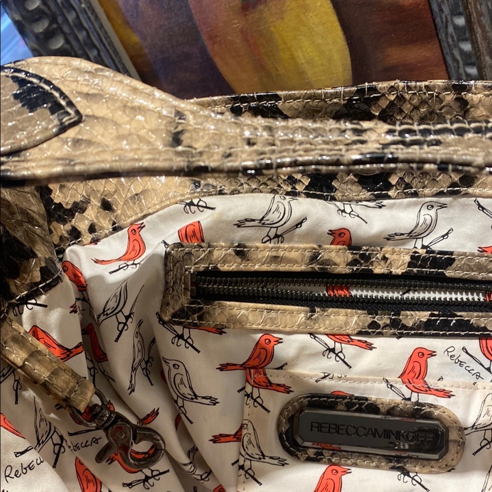 Rebecca Minkoff Snake-Print Hobo Bag in Beige, Black and Gray - Picture 5 of 12